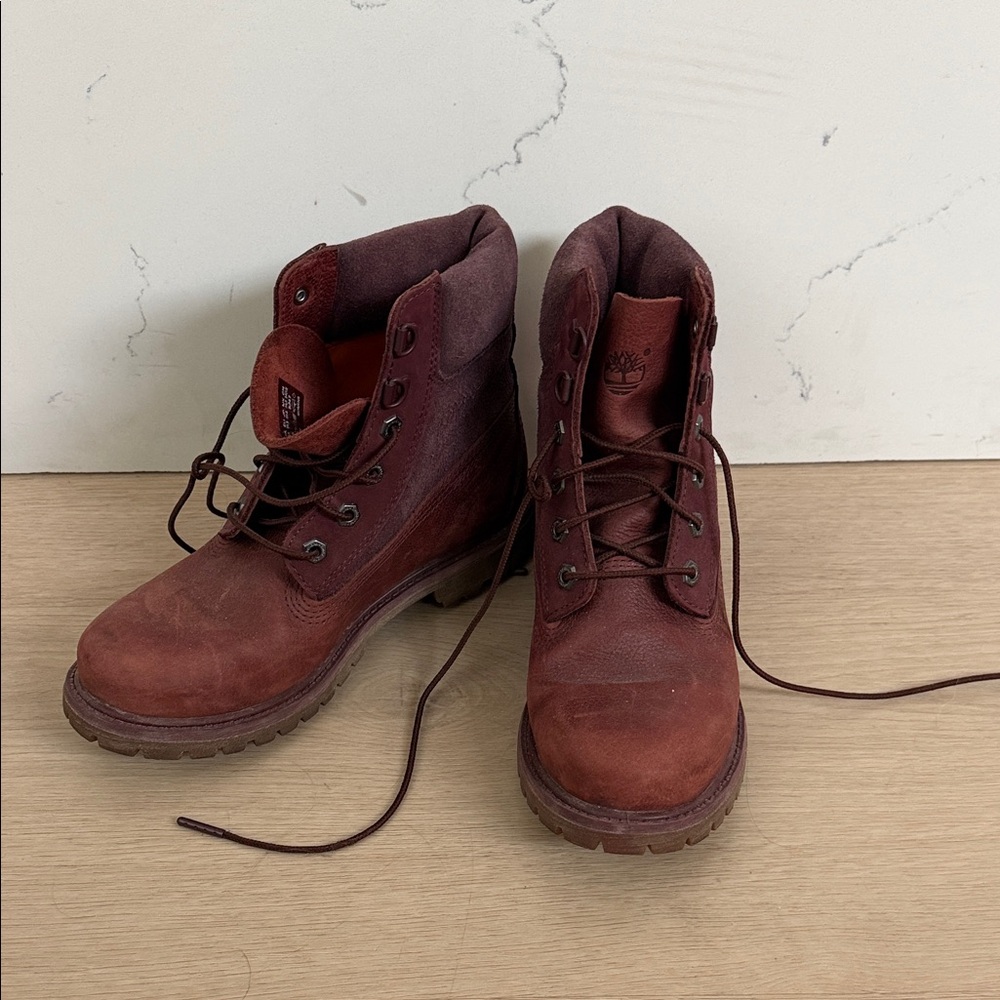 Timberland Women's Burgundy Lace Up Boots